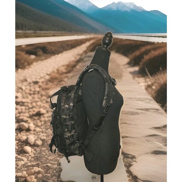 New! Backpack Assault Pack Bag Rucksack Hiking Treeking Travel Camo 17x10x6 - Picture 1 of 10